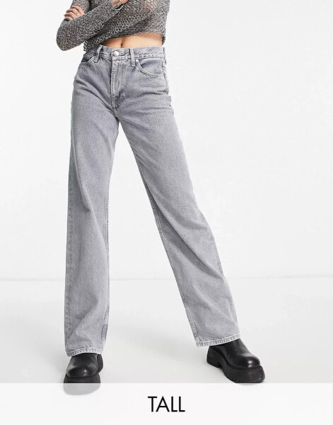 Женские джинсы River Island Jeans mit geradem Schnitt in Grau