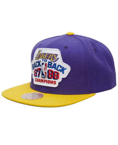 Men's Purple, Gold Los Angeles Lakers Hardwood Classics 1987/88 Back-to-Back NBA Champions Snapback Hat