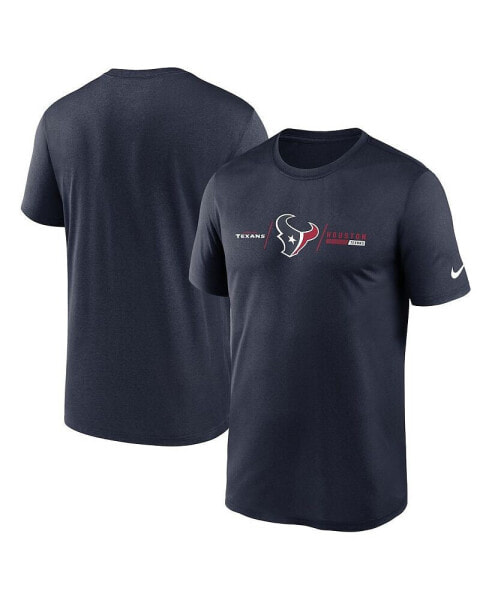Men's Navy Houston Texans Horizontal Lockup Legend T-shirt