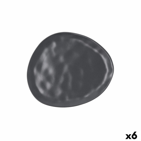 Тарелка плоская Bidasoa Cosmos Черная Керамика 23 см (6 штук)