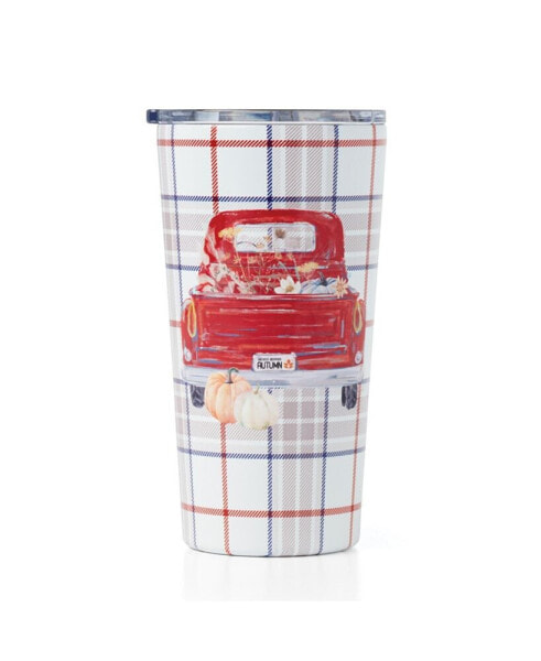 Red Plaid Truck Insulated Tumbler, 20 oz