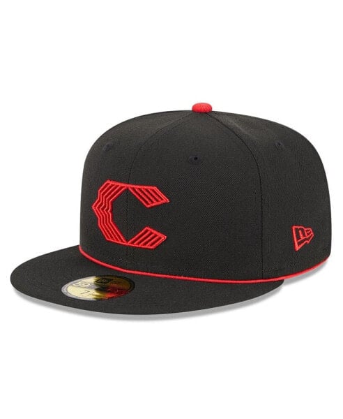 Головной убор для мужчин New Era черный Cincinnati Reds 2023 City Connect 59FIFTY Fitted Hat