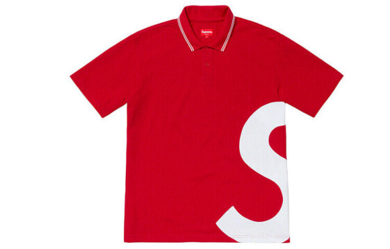 Поло-рубашка Supreme SS19 S Logo 男女同款 红色