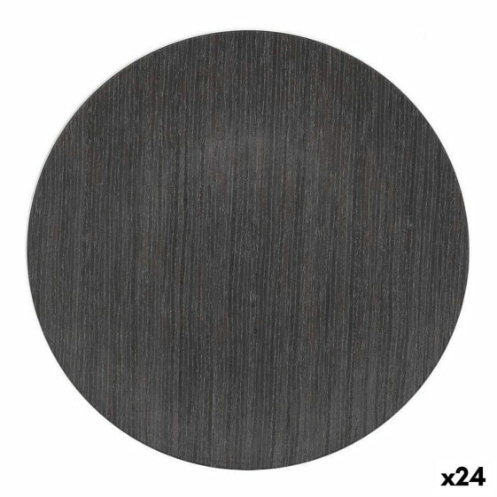 Мелкая тарелка ПВХ Деревянный Темный Ø 33 см (24 шт) BB Home