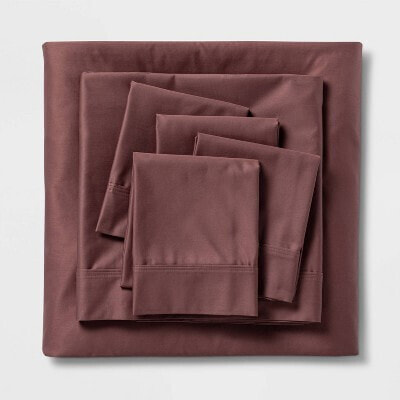 King 6pc 800 Thread Count Solid Sheet Set Mauve - Threshold Signature