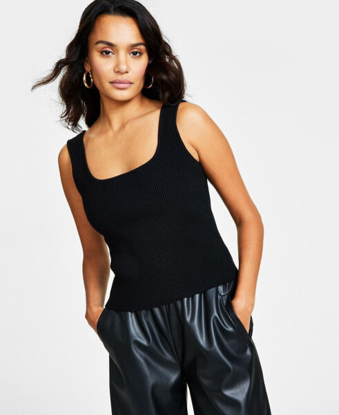 Women's Ottoman Ribbed Sleeveless Sweater Top, Created for Macy's