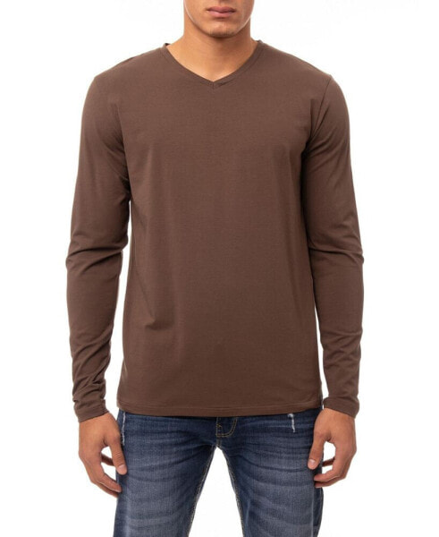 Men's Soft Stretch V-Neck Long Sleeve T-shirt