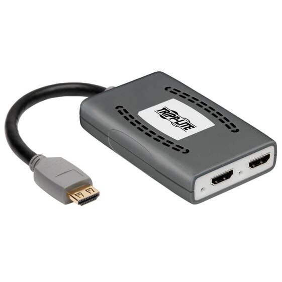 Tripp B118-002-HDR-V2 2-Port HDMI Splitter - 4K @ 60 Hz - 4:4:4 - Multi-Resolution Support - HDR - HDCP 2.2 - USB Powered - TAA - HDMI - 2x HDMI - 4096 x 2160 pixels - Black - Metal - 4K Ultra HD