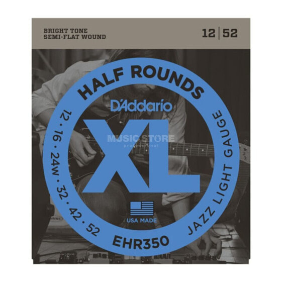 D'Addario E-Guitar Strings EHR350 12-52 Half Rounds Stainless Steel