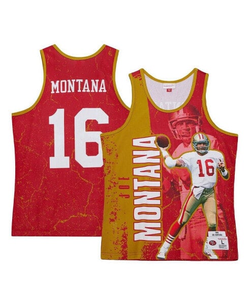 Men's Joe Montana Scarlet San Francisco 49ers 1989 Player Burst Tank Top