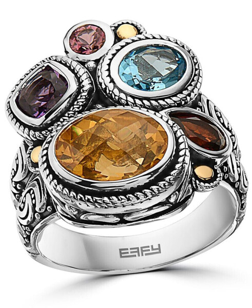 EFFY® Multi-Gemstone Statement Ring (4-3/4 ct. t.w.) in Sterling Silver & 18k Gold