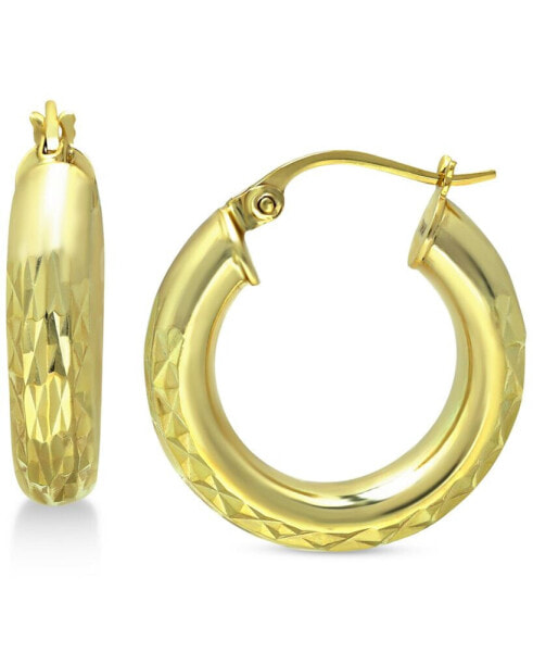 Small Textured Hoop Earrings in 18k Gold-Plated Sterling Silver, 1" Created for Macy's