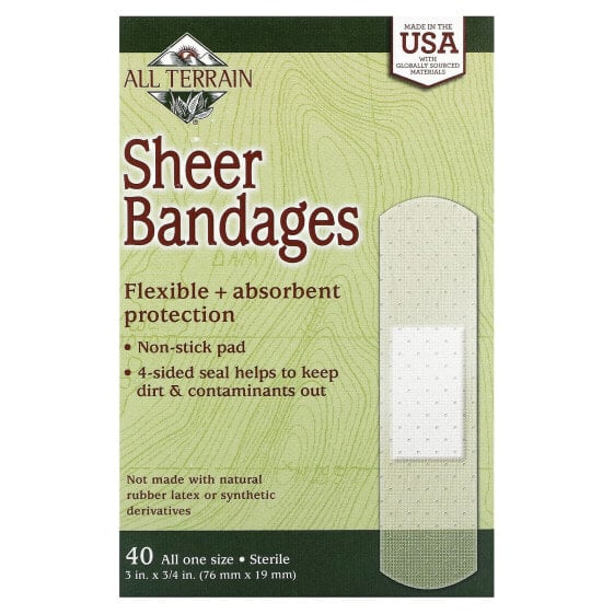Пластыри прозрачные All-Terrain Sheer Bandages, 40 шт