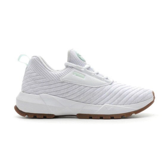 Puma Venus Emboss Knit Lace Up Womens White Sneakers Casual Shoes 39280701