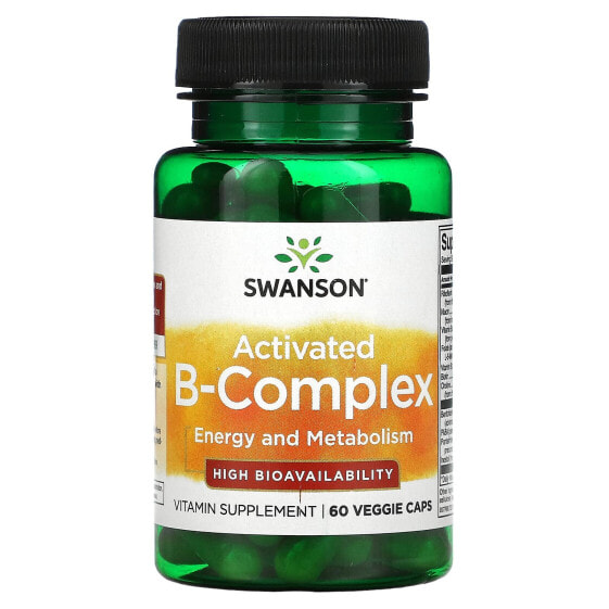 Swanson, Активированный комплекс витаминов группы B, 60 растительных капсул