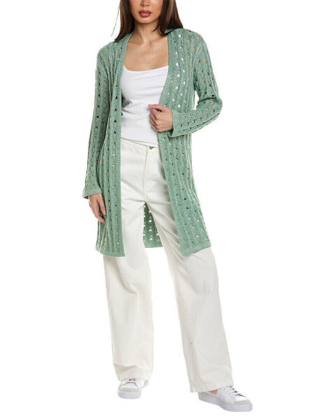 St. John Crochet Cardigan Women's Green M