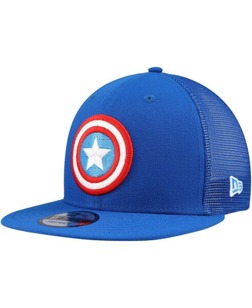 Men's Blue Captain America 9FIFTY Snapback Trucker Hat