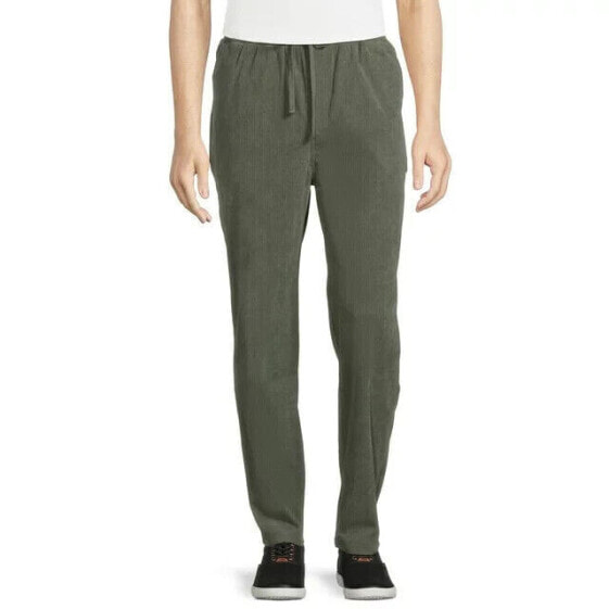 No Boundaries Loose Fit Corduroy Utility Pants Men Green Pull On 3XL 48-50