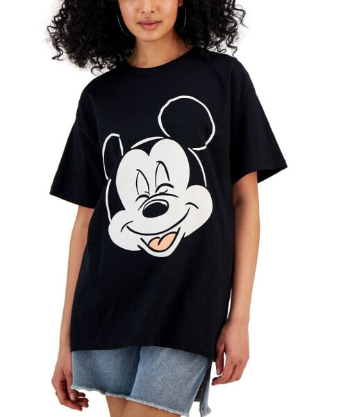 Juniors' Mickey Graphic Face T-Shirt