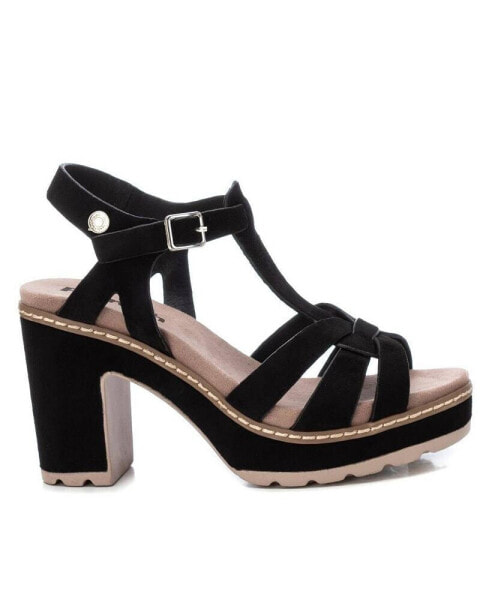 Women's Suede Heeled Platform Sandals By