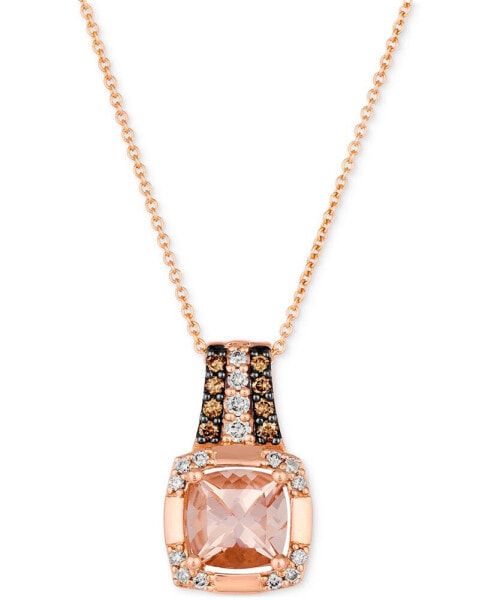 Peach Morganite (1-1/4 ct. t.w.) & Diamond (1/4 ct. t.w.) Pendant Necklace in 14k Rose Gold