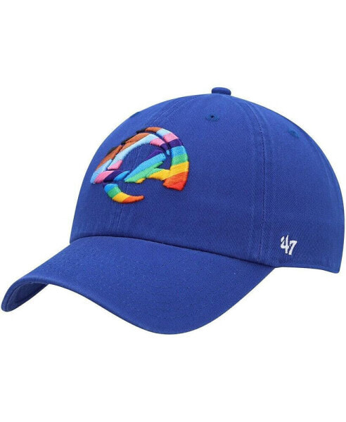 Men's Royal Los Angeles Rams Pride Clean Up Adjustable Hat