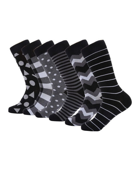 Men's Raven Sharp Dress Crew Socks 6 Pack