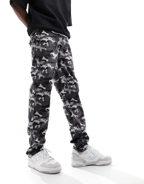 ASOS DESIGN straight fit chino trouser in camo print