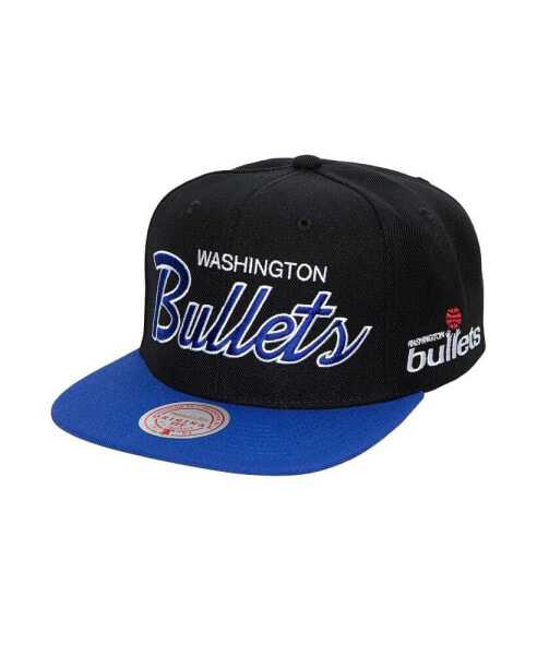 Men's Black Washington Bullets Hardwood Classics MVP Team Script 2.0 Snapback Hat