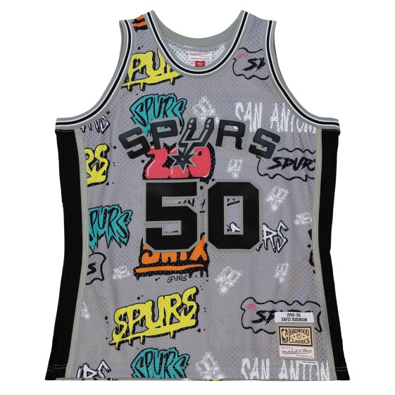 MITCHELL & NESS NBA SLAP STICKER SWINGMAN JERSEY SPURS 1998 DAVID ROBINSON