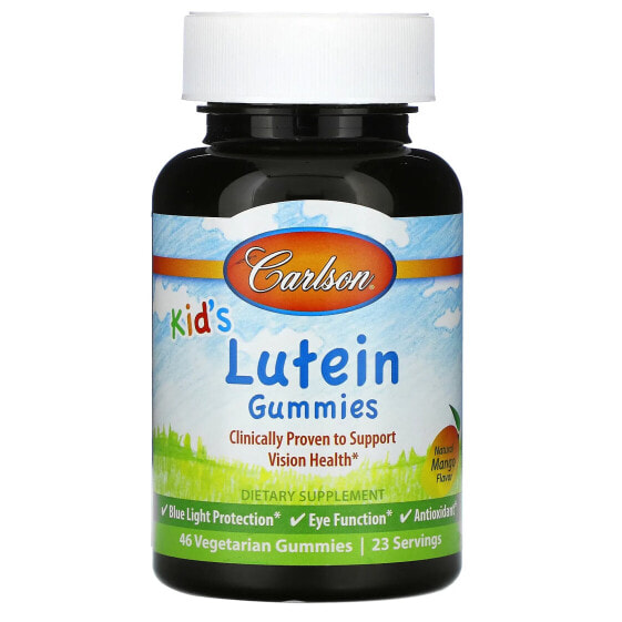 Витамины антиоксиданты Carlson Конфеты с лютеином для детей, Натуральный манго, 46 вегетарианских конфет.