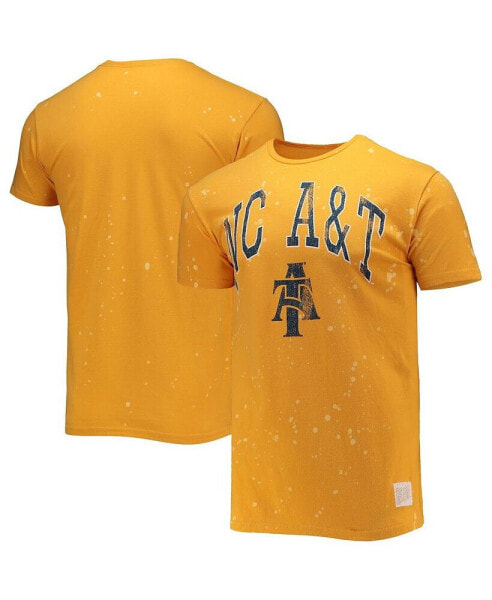 Футболка мужская Original Retro Brand с эффектом разводов Gold North Carolina A&T Aggies