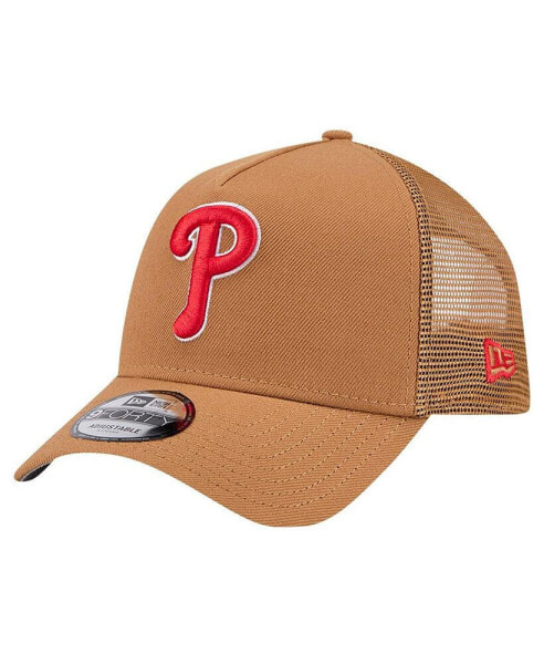 Men's Brown Philadelphia Phillies A-Frame Trucker 9FORTY Adjustable Hat