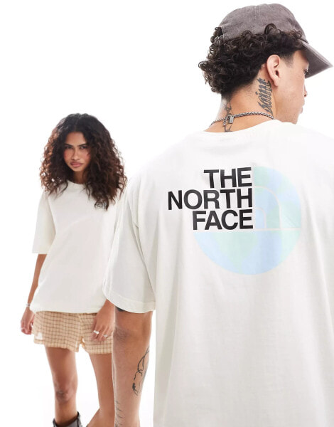 The North Face Dome backprint oversized t-shirt in off white