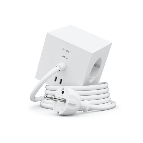 Square 1 opal weiß 2-Fach USB-C (30W) Design 3 x Steckdose inclusive Magnetplatte