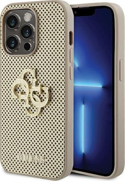 Guess Guess GUHCP15XPSP4LGD iPhone 15 Pro Max 6.7" złoty/gold hardcase Perforated 4G Glitter