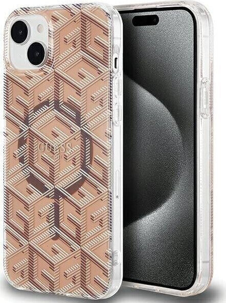 Guess GUESS GUHMP15MHGCUSTGW IPHONE 15 PLUS / 14 PLUS 6.7" BRĄZOWY/BROWN HARDCASE IML GCUBE MAGSAFE standard