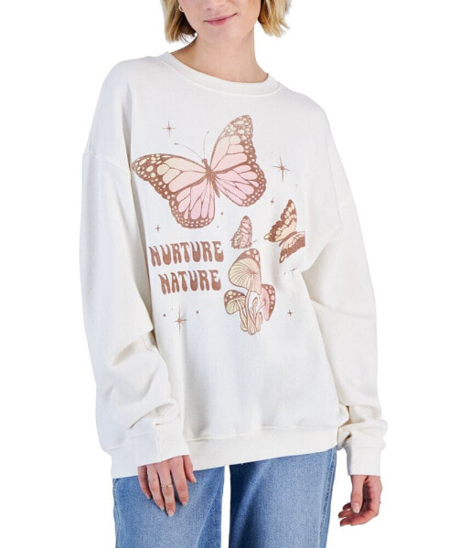 Juniors' Nurture Nature Butterfly Graphic Sweatshirt