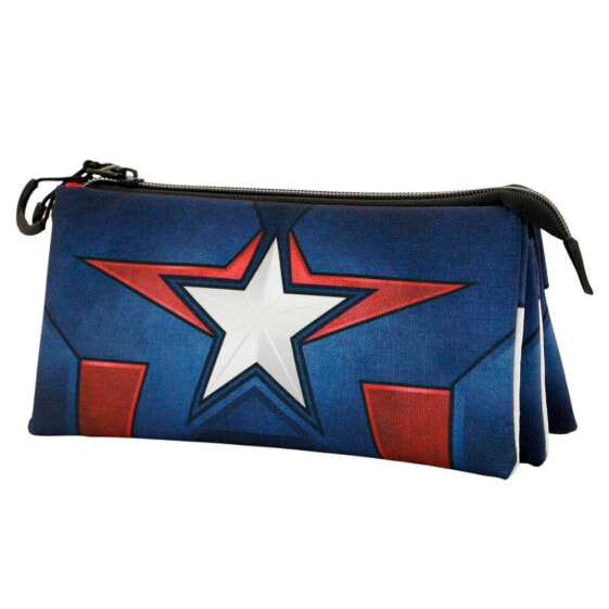 KARACTERMANIA Captain America Triple Pocket Pencil Case Marvel