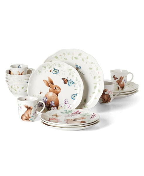 Butterfly Meadow Bunny Dinnerware Set, 16 Piece