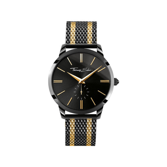 Часы наручные THOMAS SABO Rebel Spirit черные с золотистым циферблатом 42 мм WA0281-284-203-42 MM