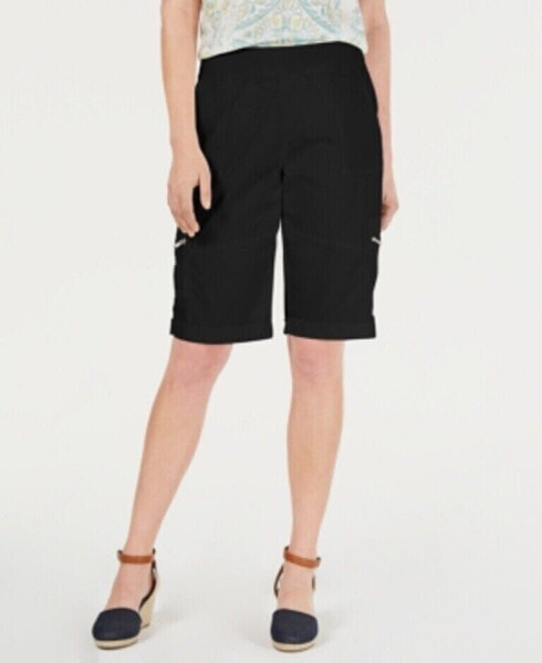 Style & Co Petite Comfort Waist Bermuda Shorts Black PP