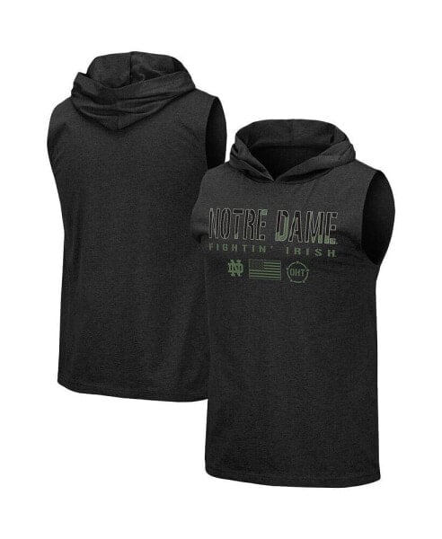 Men's Black Notre Dame Fighting Irish OHT Military-Inspired Appreciation Camo Logo Hoodie Sleeveless T-shirt