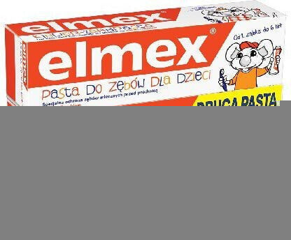 Elmex Pasta do zębów Dla Dzieci 0 do 6 lat + druga 50% 50mlx2