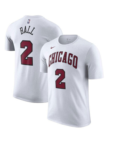 Men's Lonzo Ball White Chicago Bulls 2022/23 City Edition Name and Number T-shirt