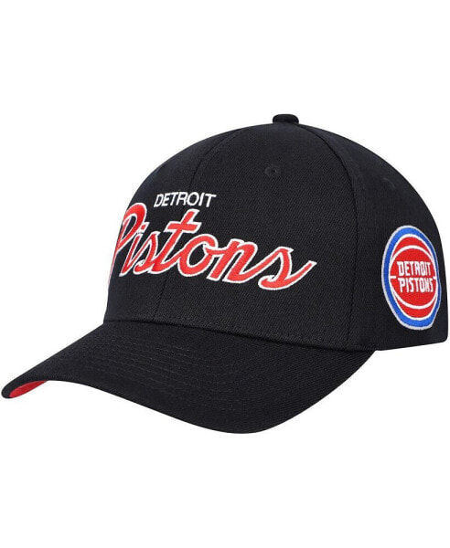 Men's Black Detroit Pistons MVP Team Script 2.0 Stretch Snapback Hat