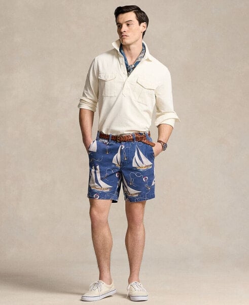 Men's 8-Inch Straight-Fit Sailboat Twill Shorts