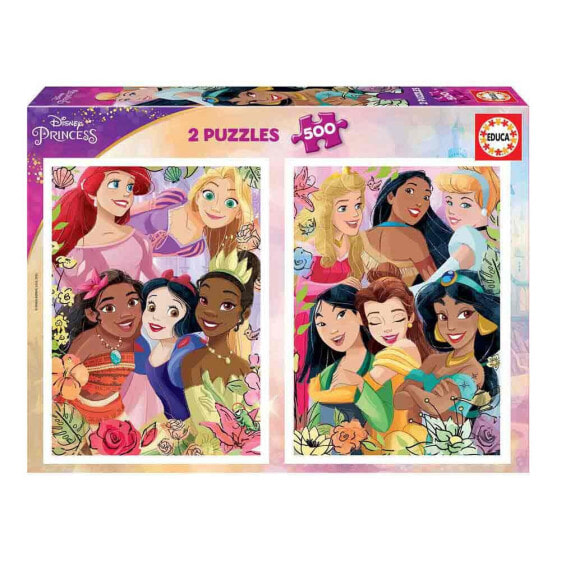 EDUCA BORRAS 2X500 Pieces Disney Princess Wooden Puzzle