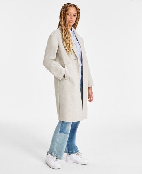 Juniors' Long Single-Breasted Walker Coat