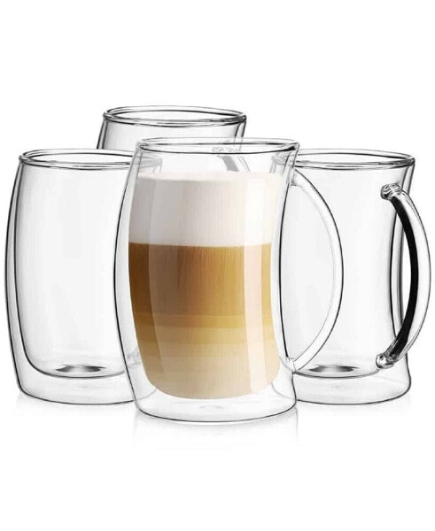 Caleo Double Wall Insulated Latte Glasses, Set of 4
